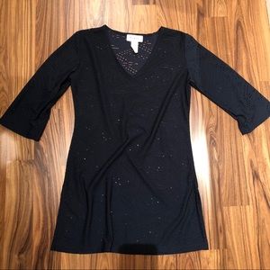 J Valdi perforated navy swim cover-up